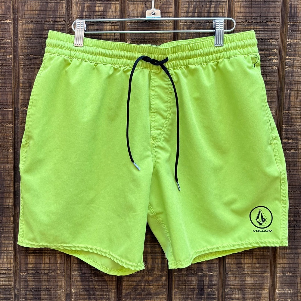 Volcom Neon Green Swim Shorts